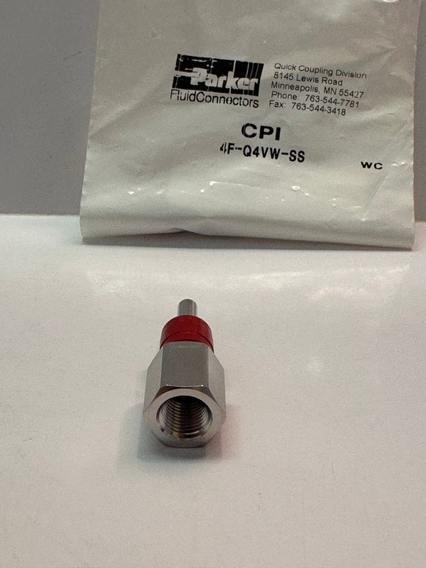 Parker CPI Series 4F-Q4VW-SS Push to Connect Valve Nipple, Female Thread