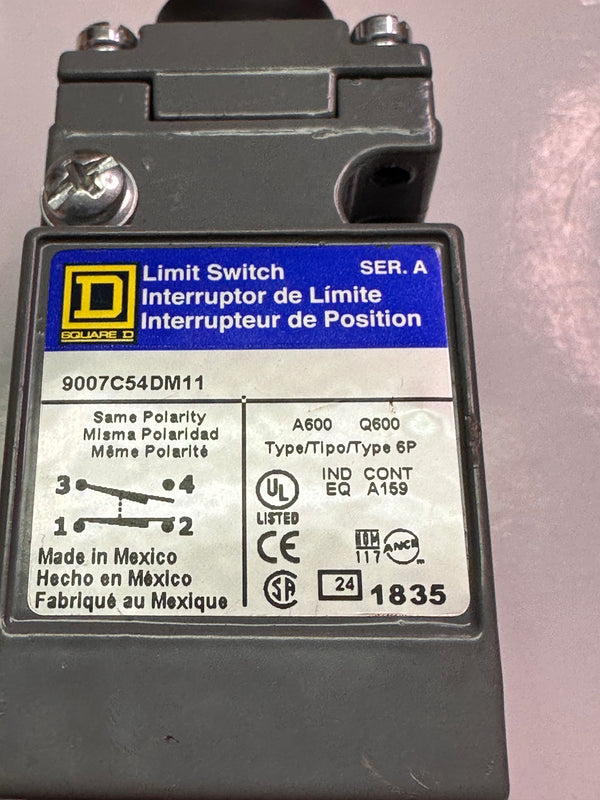 Square D 9007C54DM11 HD Roller Plunger Limit Switch 600VAC