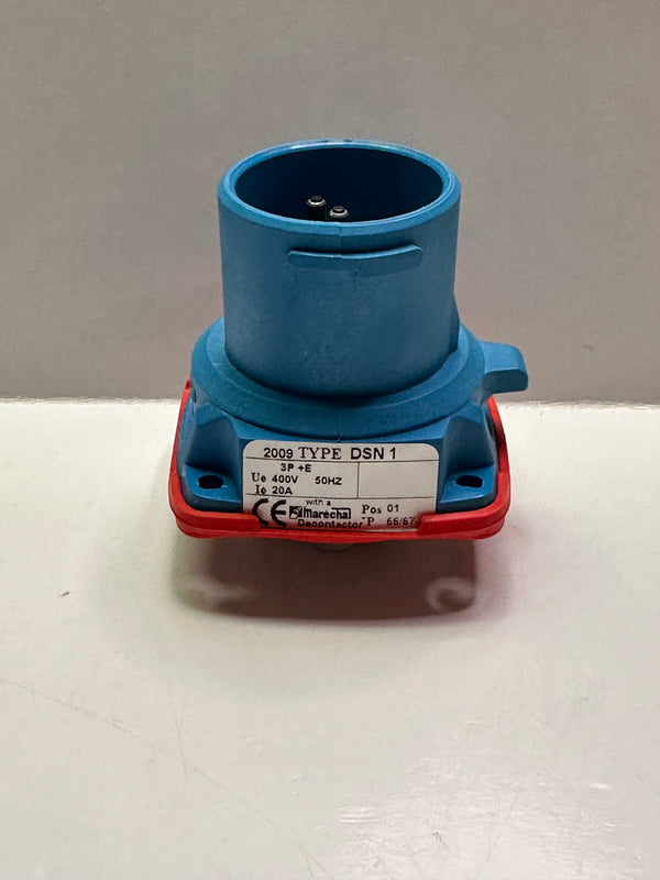 Marechal 6118013 DSN1 Appliance Inlet, Poly Blue 20A