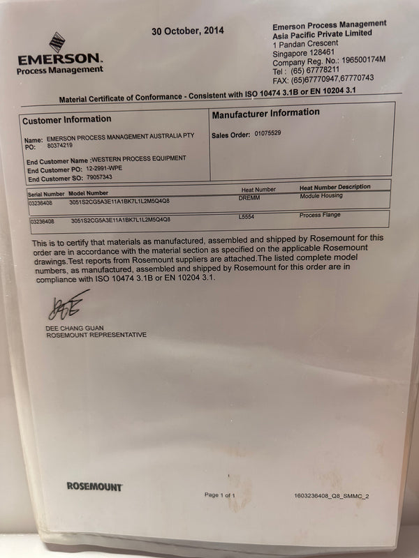 ROSEMOUNT 3051S Series Pressure Transmitter New In Box