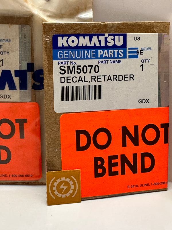 KOMATSU Decal, Retarder SM5070