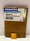 Komatsu SM5071 Decal Retard SC