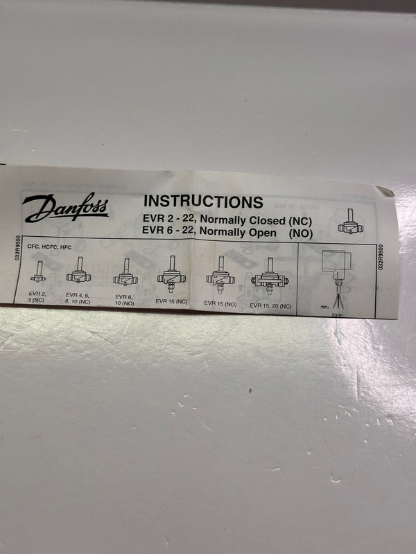 Danfoss EVR15 Solenoid Valve, 5/8"/16mm ODF Solder 032F1228