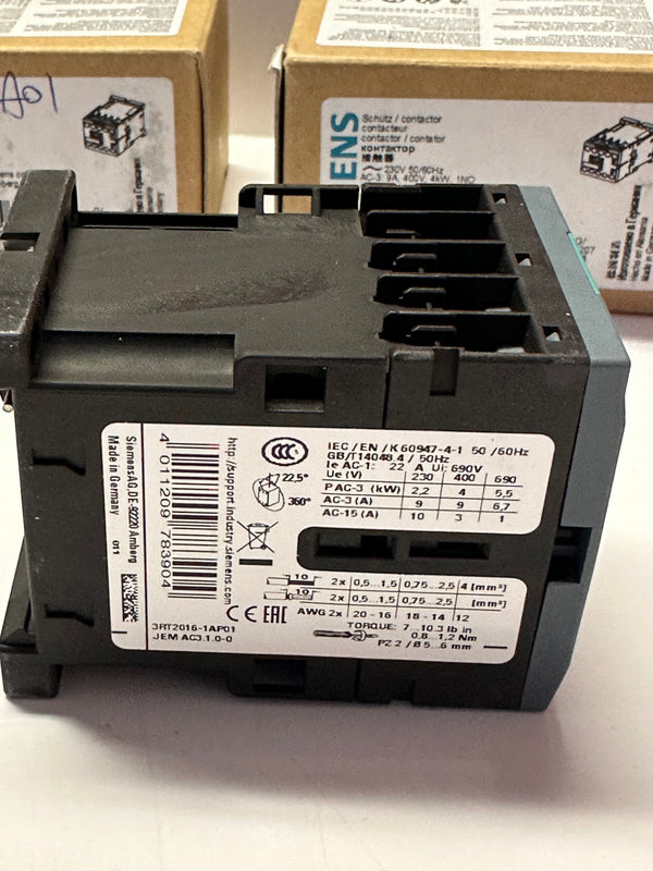 SIEMENS 3RT2016-1AP01 Power Contactor