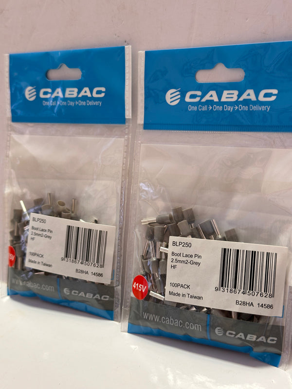 Cabac Boot Lace Pin 2.5mm - Grey Halogen Free BLP250