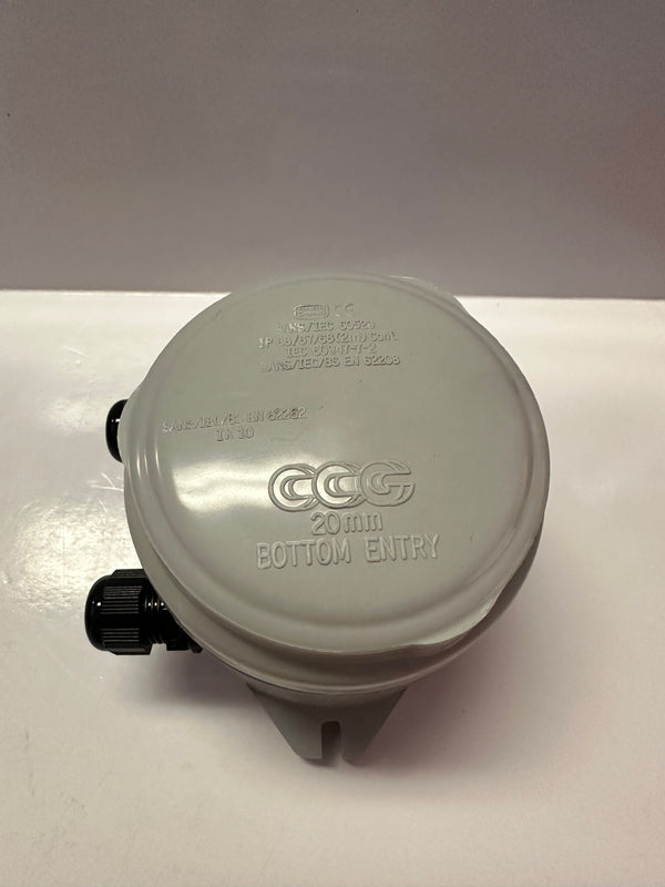 CCG Junction Box 100201, 3 Way, 20mm Bottom Entry (Grey)