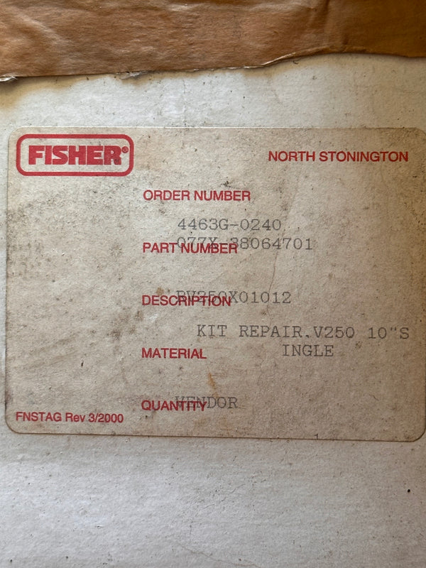 Fisher RV250X01012 10" V250 Repair Kit, Single Seal