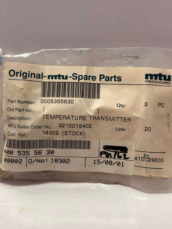 MTU 0005355630 Temperature Sensor | Mining & Industrial Surplus