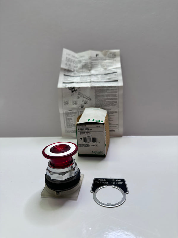 Schneider 9001K RSR Head for push button, Harmony 9001K, metal, mushroom 41mm, red, 30mm, 2 positions, push pull