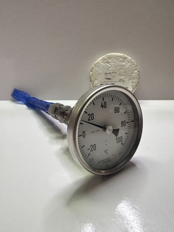 Bourdon TBI100-8105 Bimetalthermometer, Stainless Steel, -20-100, TBI 100/264.140