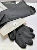 Latex Chemical Resistant Gloves, Large Only, Heavy Duty, Black Half Arm