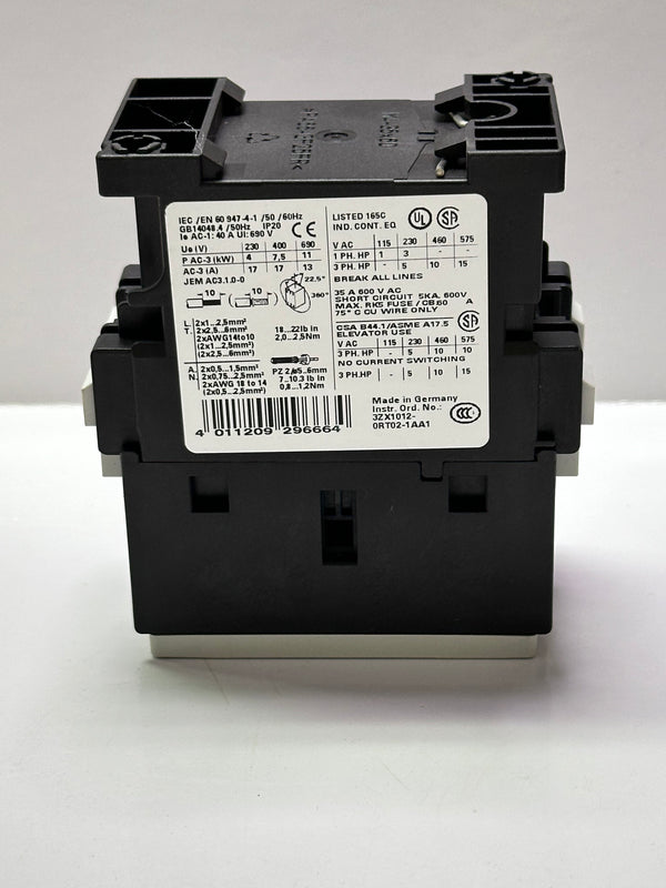 Siemens 3RT1025-1AF00 Power Contactor, 110V