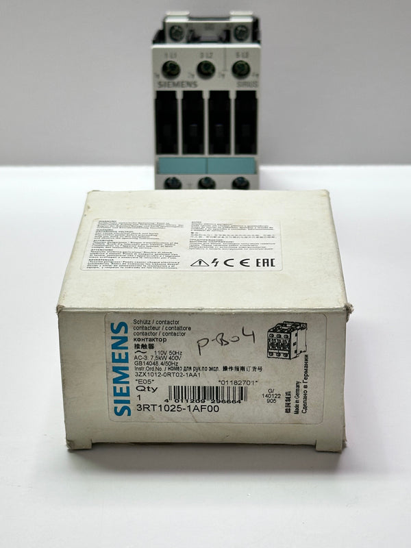 Siemens 3RT1025-1AF00 Power Contactor, 110V