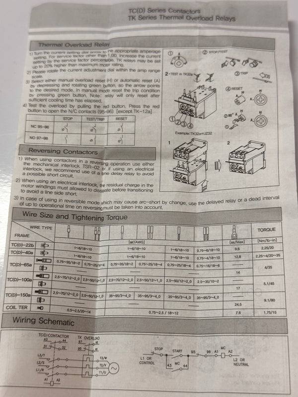 Terasaki Thermal O/L Relay TK-32a 1-1.6A