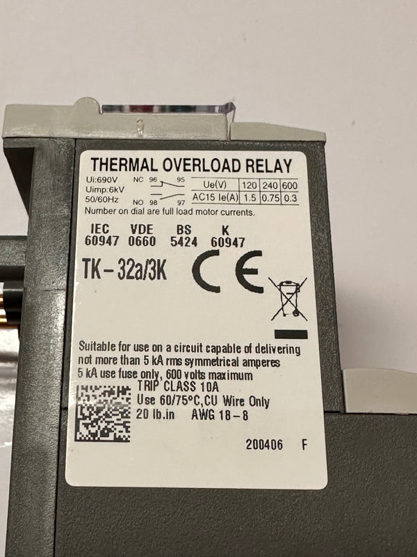 Terasaki TK-32a 22-32A Thermal Relay