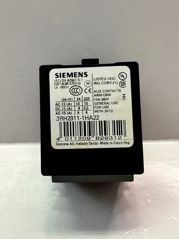 SIEMENS 3RH2911-1HA22 Auxiliary Switch Block