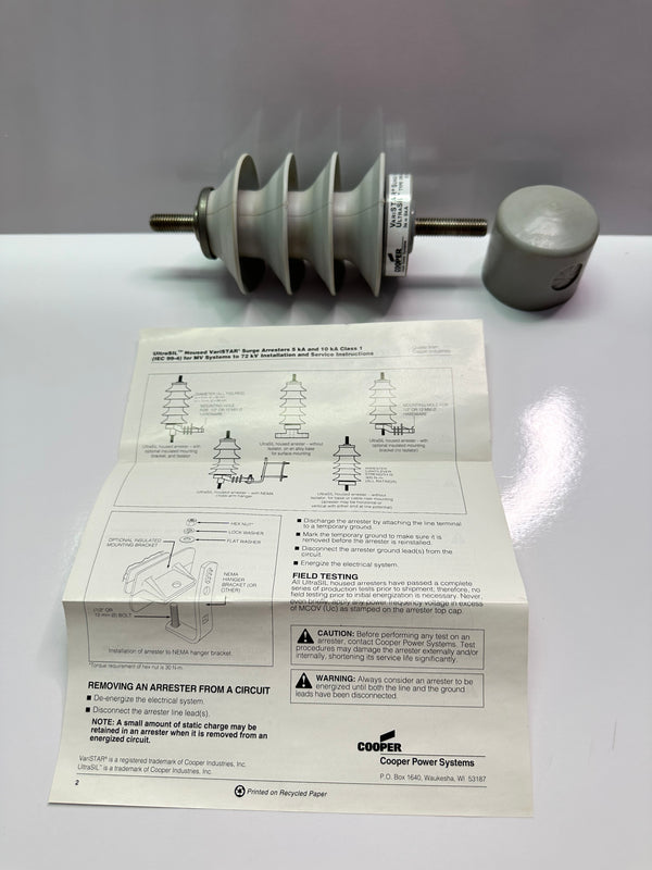 Cooper UltraSIL Housed VariSTAR Surge Arrester UNS-ZNO 5kA-1-kA IS235 ...