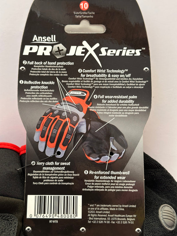 ANSELL Projex Series HD Impact Gloves (RED) 97-975 Size 10