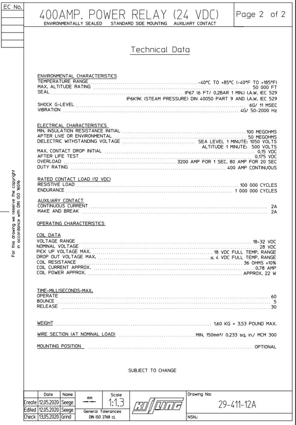 Kissling Series 29 Industrial Power Relay, 29.411.12 | Mining ...