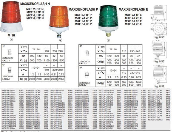 Sirena MAXIXENOFLASH N MXF 2J 1F N Flashing Beacons (Amber)