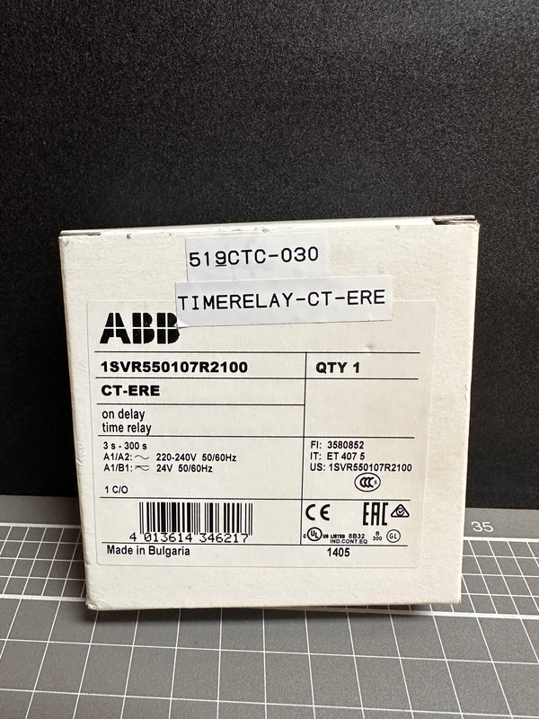 ABB CT-ERE Din Rail Single Function Timer Relay 1SVR550107R2100 (on delay)