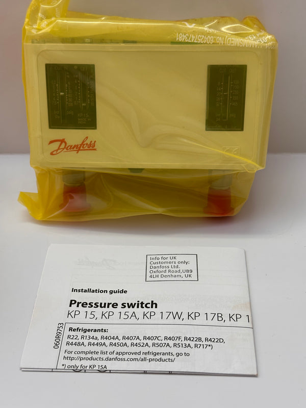 Danfoss Pressure Switch/Control-Manual Reset, KP15 060-124391