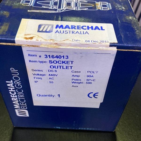 Marechal 3164013 DS6 Decontactor Socket Outlet, 90A 3P+E 440V