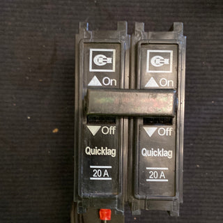 Cutler-Hammer Quicklag 2 Pole Circuit Breaker, Shunt Trip,  20A