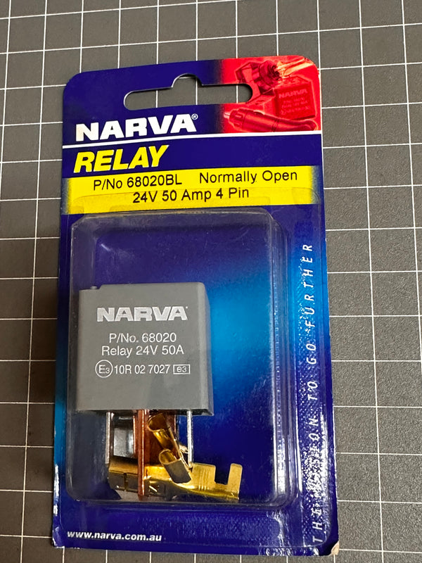 Narva 24V 50A Normally Open 4 Pin Relay 68020BL