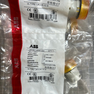 ABB PILOT LIGHT, ML1-100Y, PK of 2