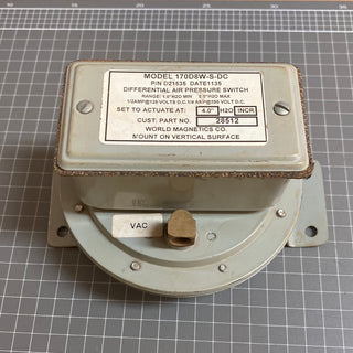 DIETZ 170D8W-S-DC Differential Pressure Switch