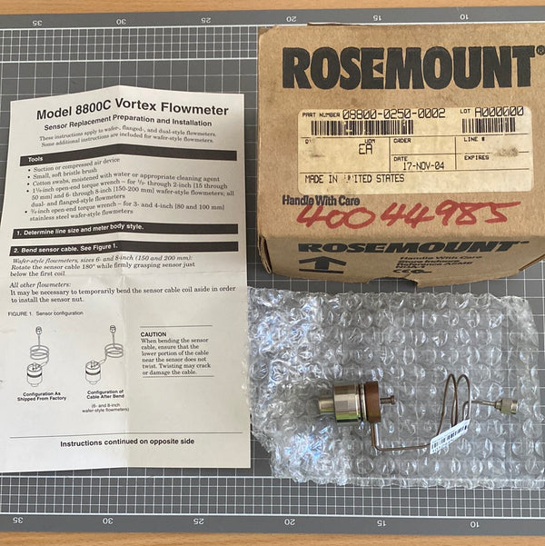 ROSEMOUNT / EMERSON VORTEX FLOW SENSOR 08800-0250-0002