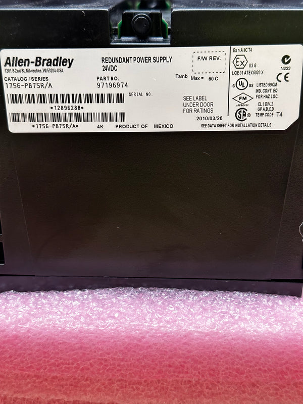 ALLEN BRADLEY 1756-PB75R ControlLogic Redundant Power Supply