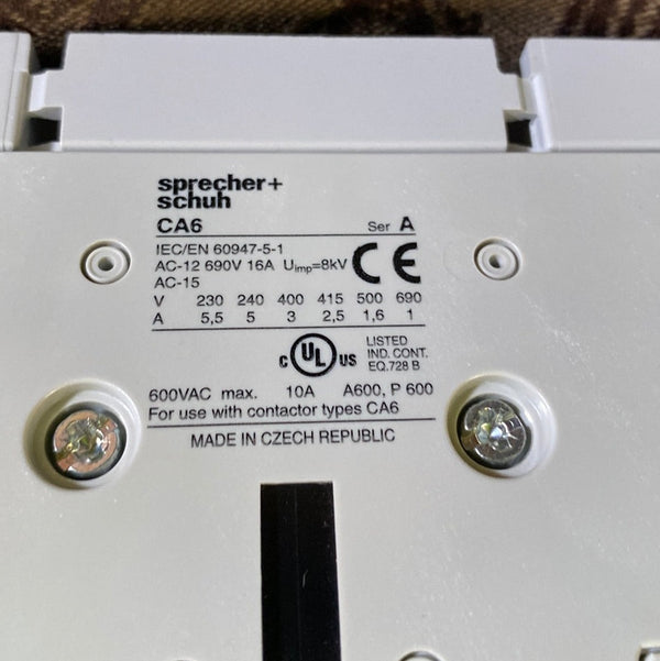 SPRECHER+SCHUH CA6-300-E1-11-220W  Contactor / Electronic coil