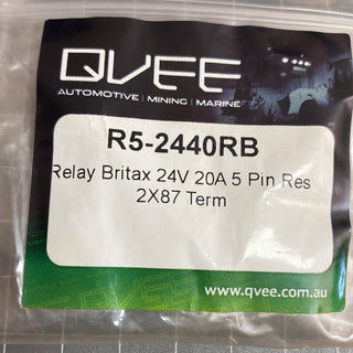 BRITAX R5-2440R Mini Relay, 24V, 20A 5 Pin