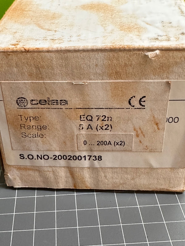 Celsa EQ 72n Amperemeter 0-200A Analogue Panel Meter