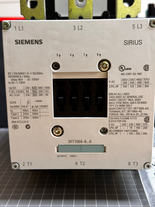 SIEMENS SIRIUS 3RT1066-6AP36 Power Contactor Mining  Industrial Surplus