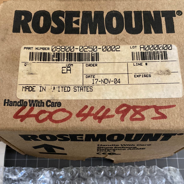 ROSEMOUNT / EMERSON VORTEX FLOW SENSOR 08800-0250-0002