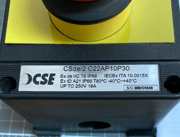 CSE CSde Series Hazardous Area Push Button Control Station, Stop/Start