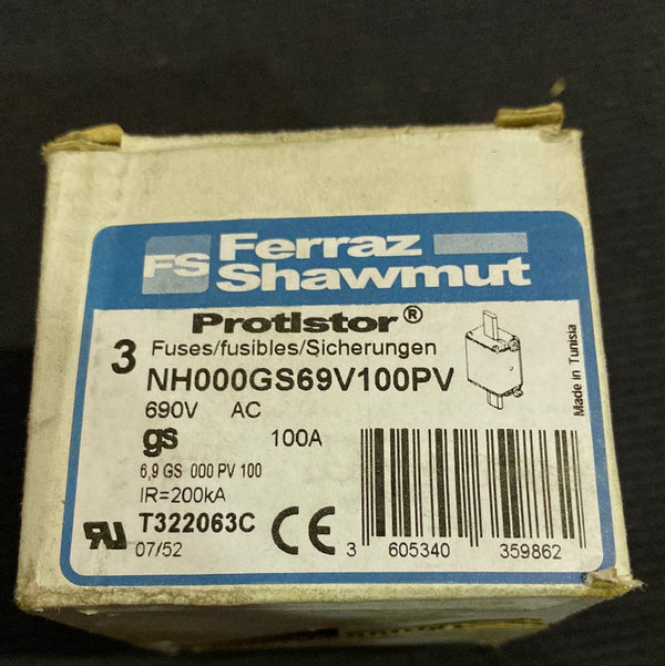 FERRAZ SHAWMUT 100A NH000GS69V100PV FUSES