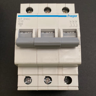 Hager NT316C / C16 3Pole Circuit Breaker