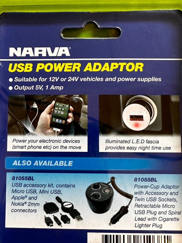 NARVA 81038BL USB Power Adaptor
