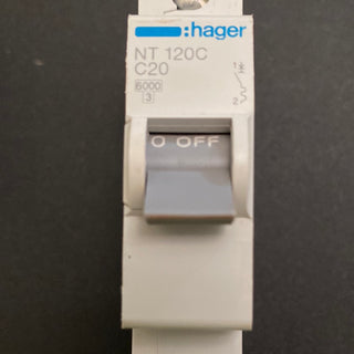 HAGER NT120C / C20 Miniature Circuit Breaker MCB C Curve